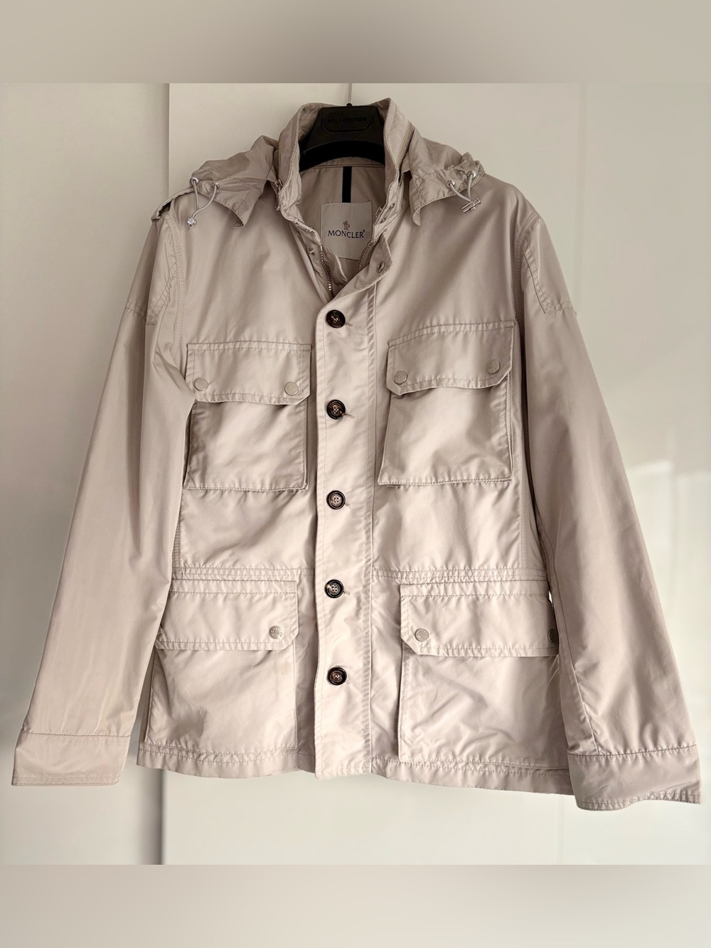 Moncler Men's Ermite Utility Field Jacket Beige Size 3 L